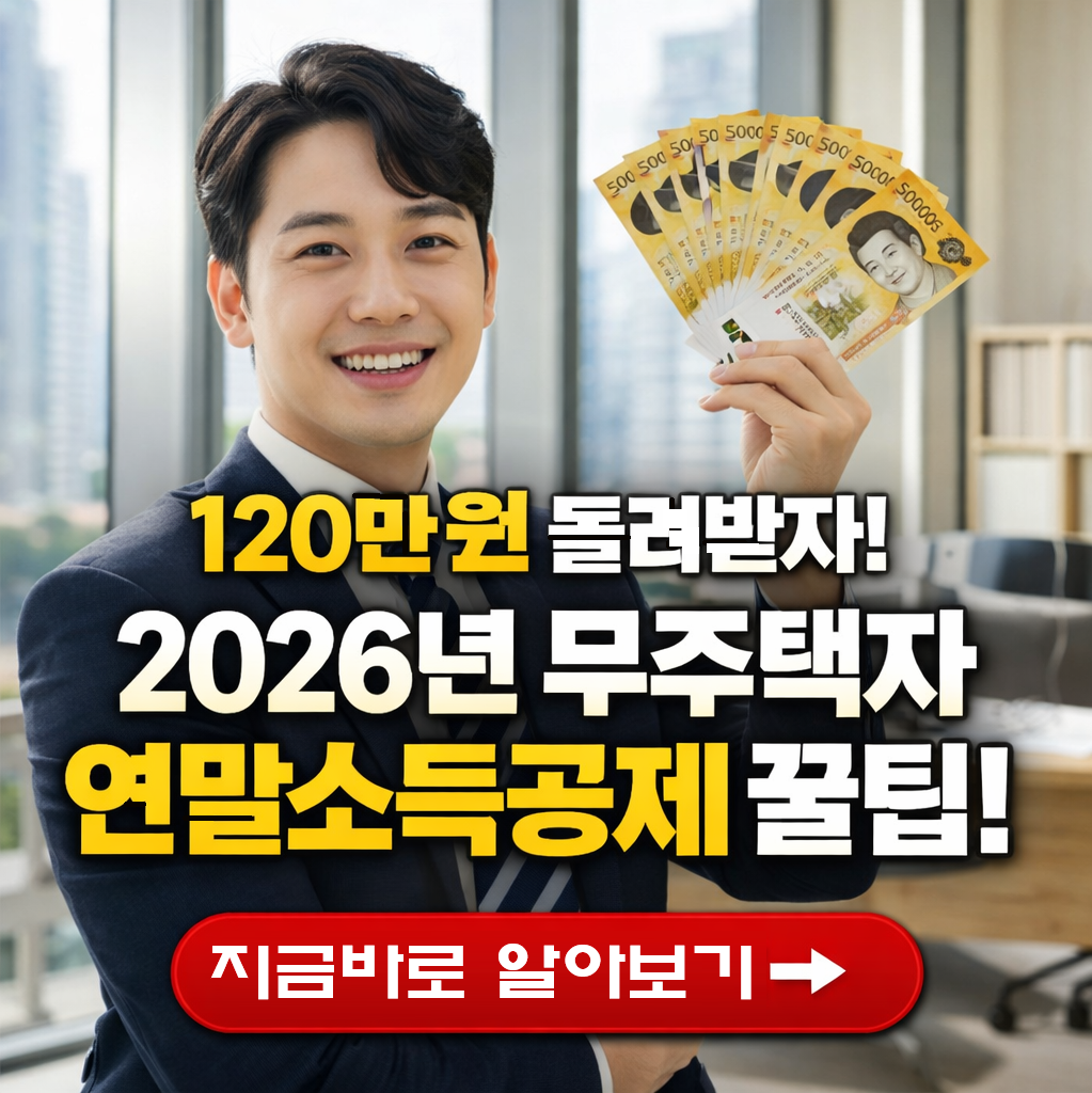 "120만 원 돌려받자!" 2026 주택청약 연말정산 무주택자 소득공제 받는 법