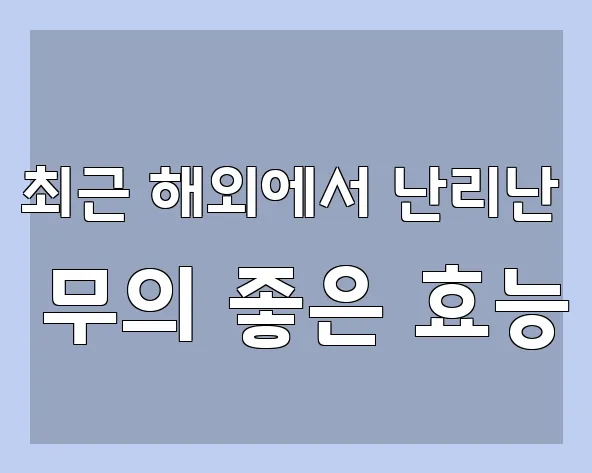 최근 해외에서 난리난 무의 좋은 효능