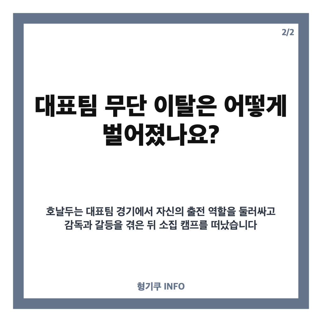 호날두 30일 자격 정지, 대표팀 무단 이탈 경위와 벌금 38만 원 징계 내용 카드뉴스 3