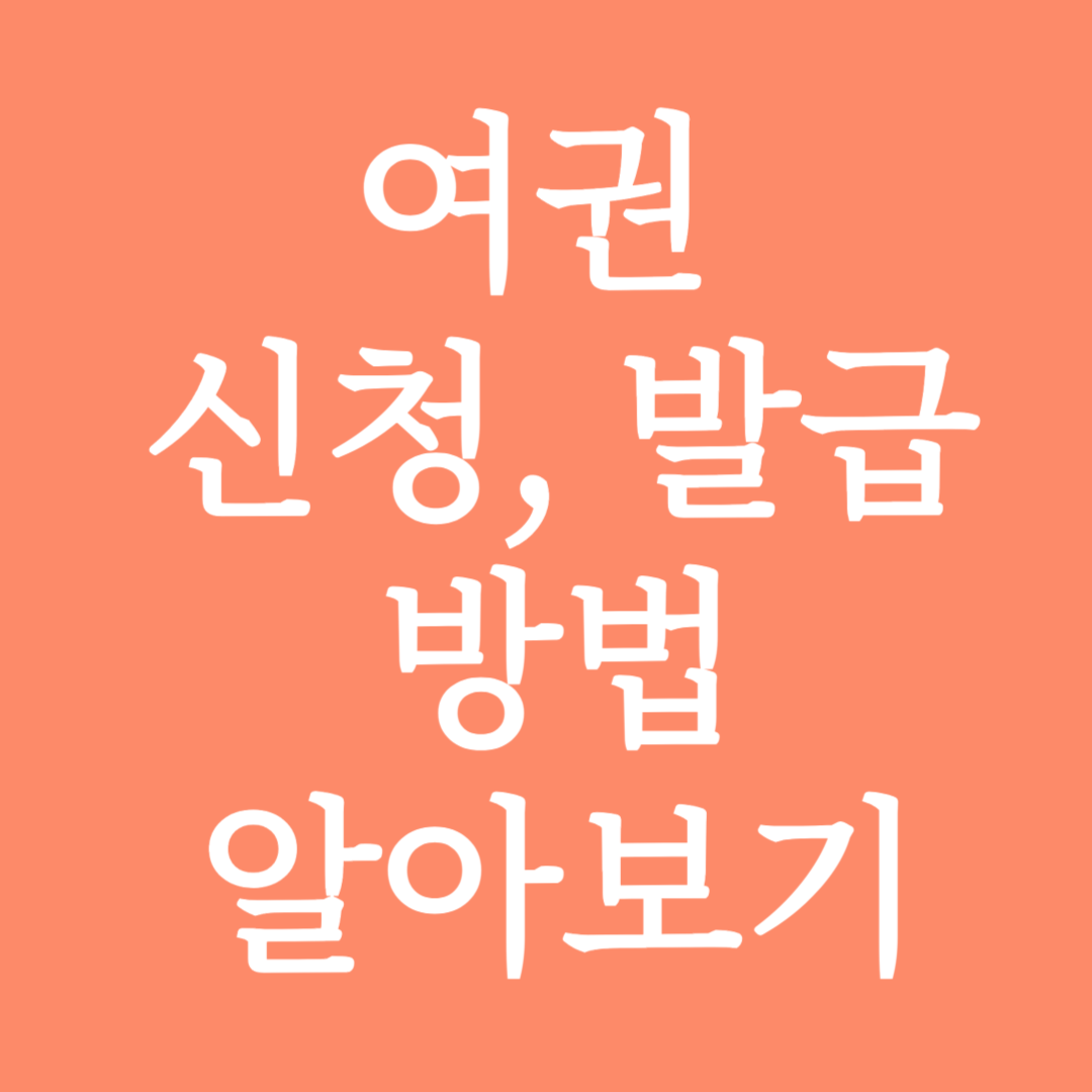 여권 신청 및 발급 받는 방법