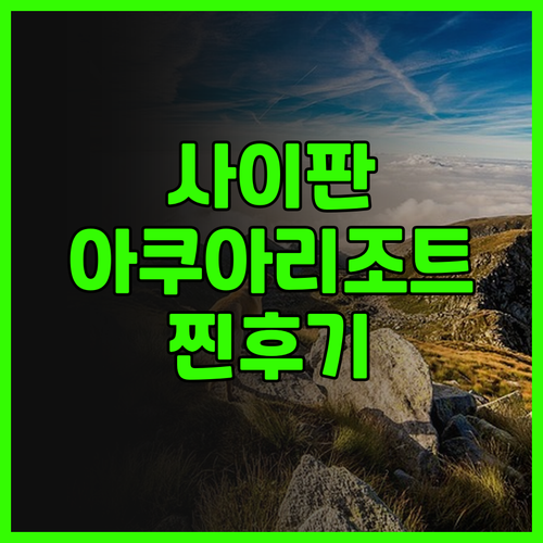 아쿠아 리조트 클럽 사이판 후기 최고..