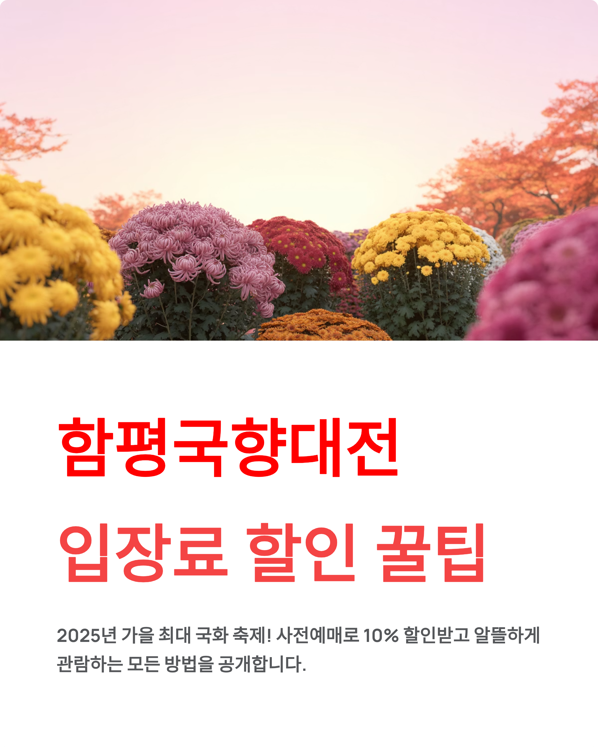함평국향대전 입장료 할인 (행사내용,주차정보)! 사전예매 10% 할인!