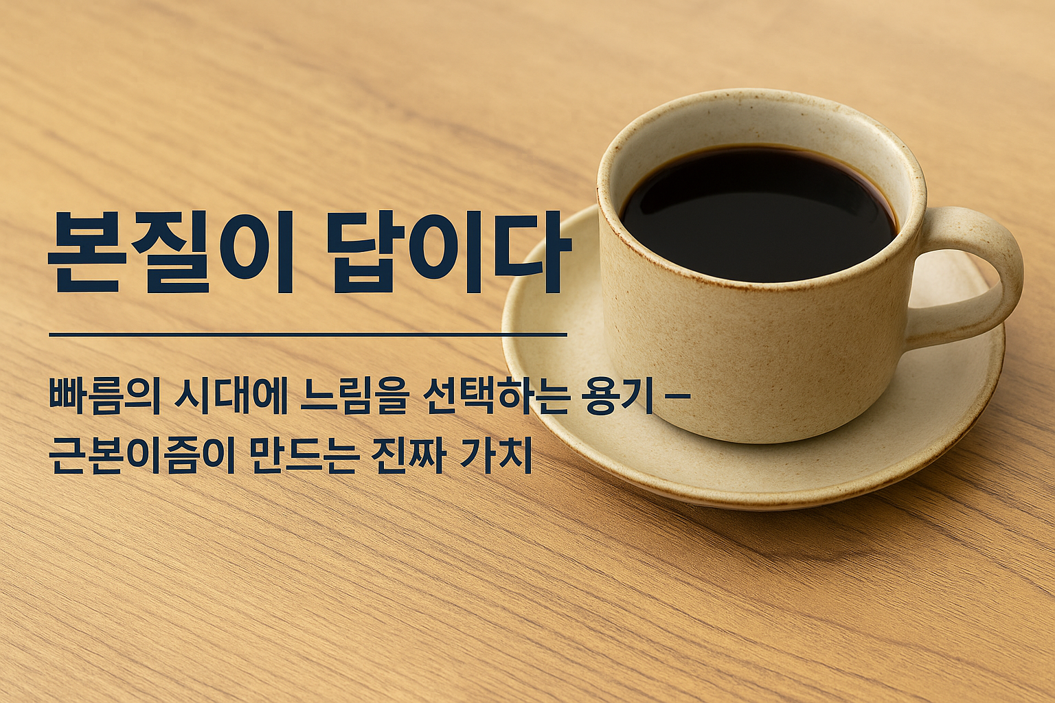 빠름의 시대에 느림을 선택하는 용기 – 근본이즘이 만드는 진짜 가치