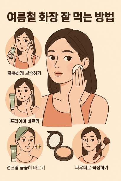 여름철 화장 잘 먹는 방법: 무너짐 없는 베이스를 위한 피부 준비 전
