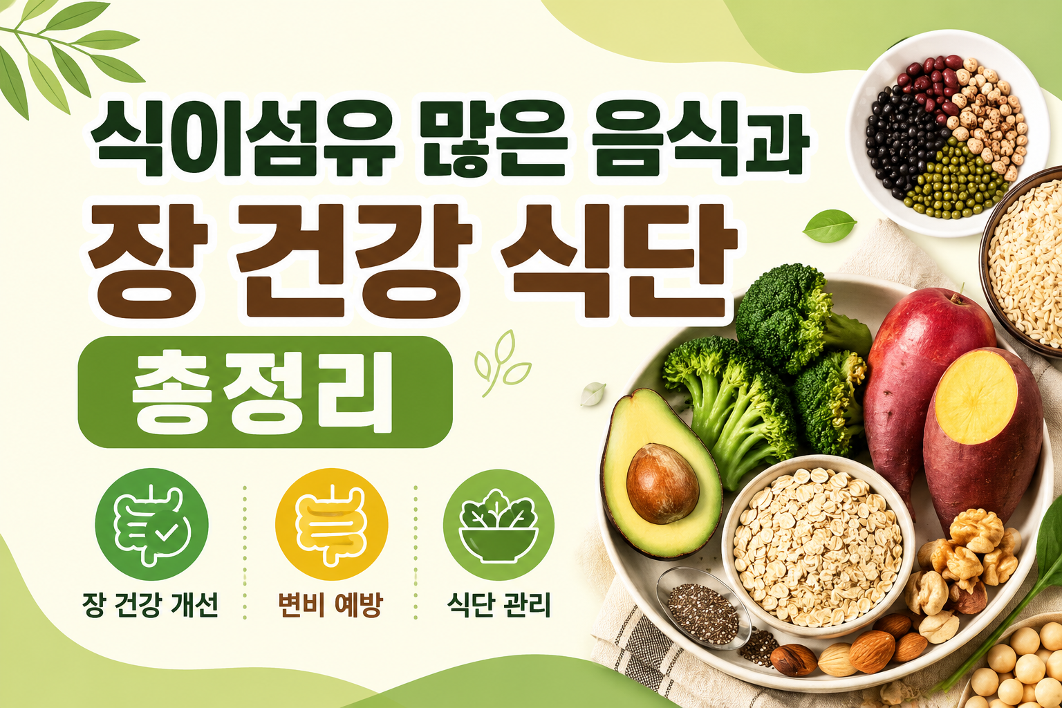 식이섬유 많은 음식과 장 건강 식단 총정리 - 사진 -