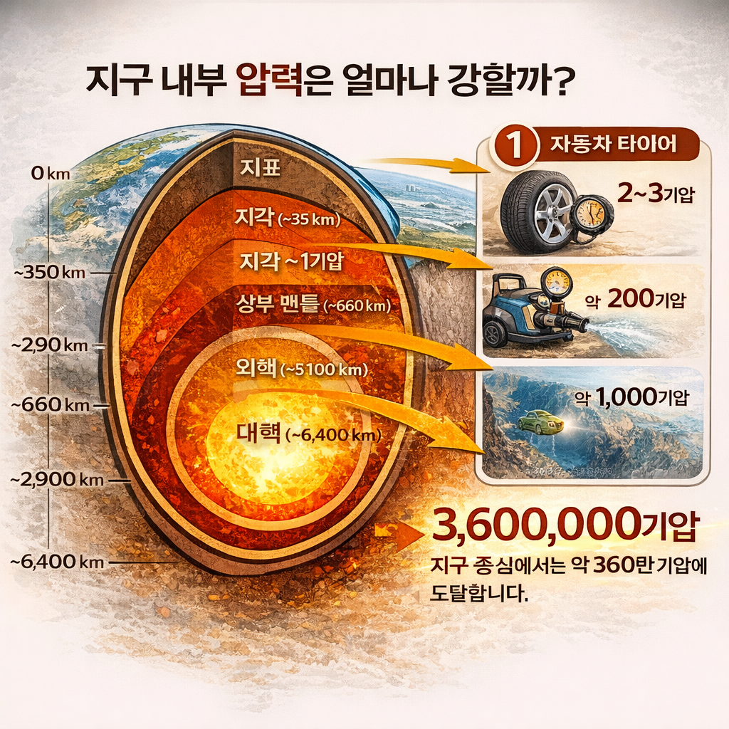 지구 내부 압력은 얼마나 강할까 숫자로 보면 충격적인 이유