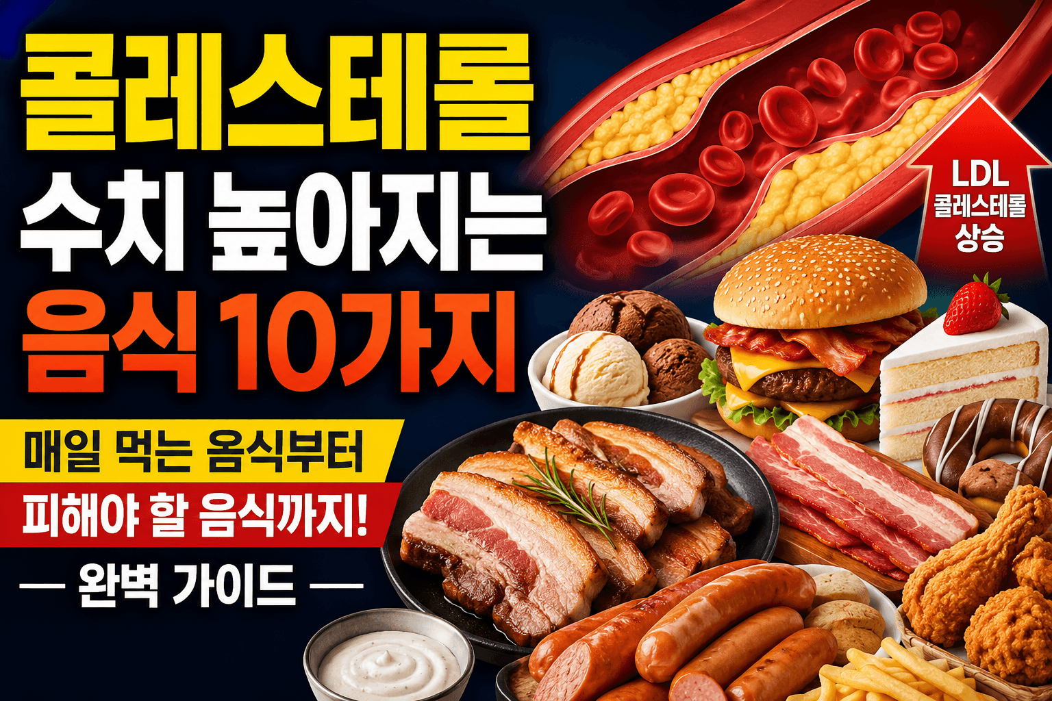 콜레스테롤 수치 높이는 음식 10가지 제대로 알아보기