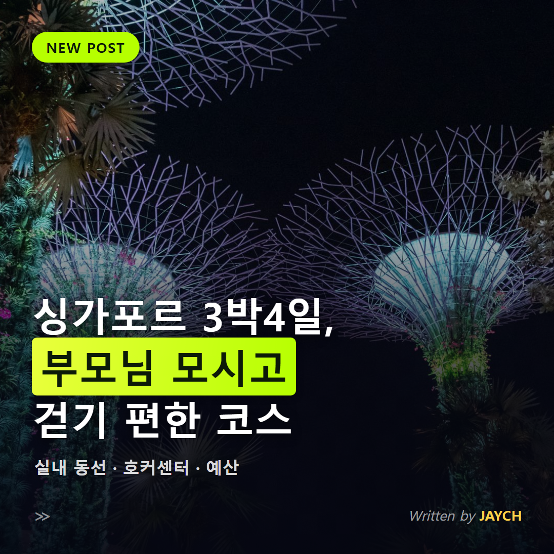 싱가포르 3박4일 부모님 여행 코스 썸네일 - 가든스 바이 더 베이 슈퍼트리 야경