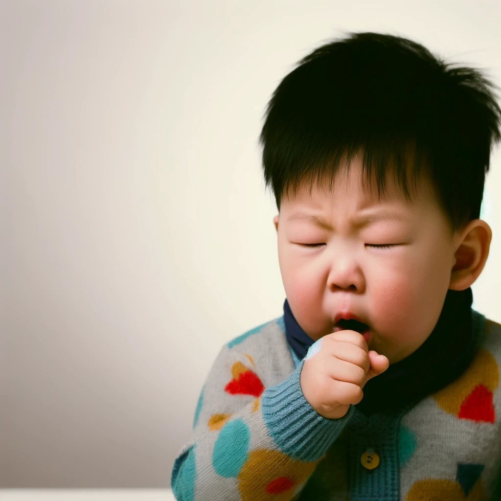 기침 하는 유아 사진