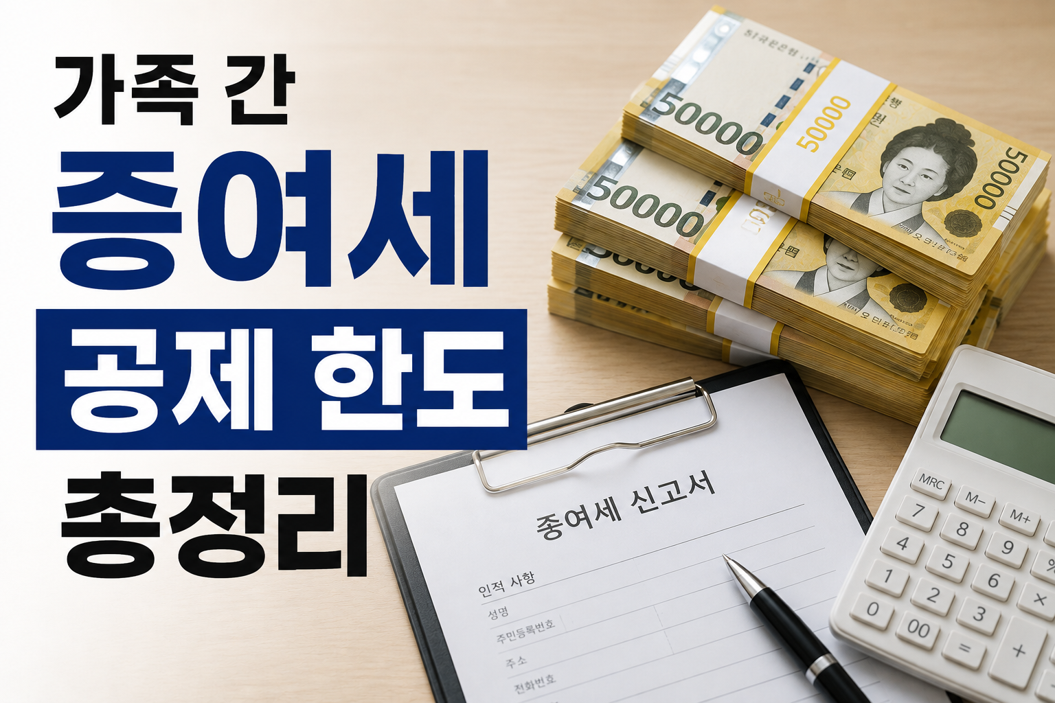 가족 간 증여세 공제 한도 총정리