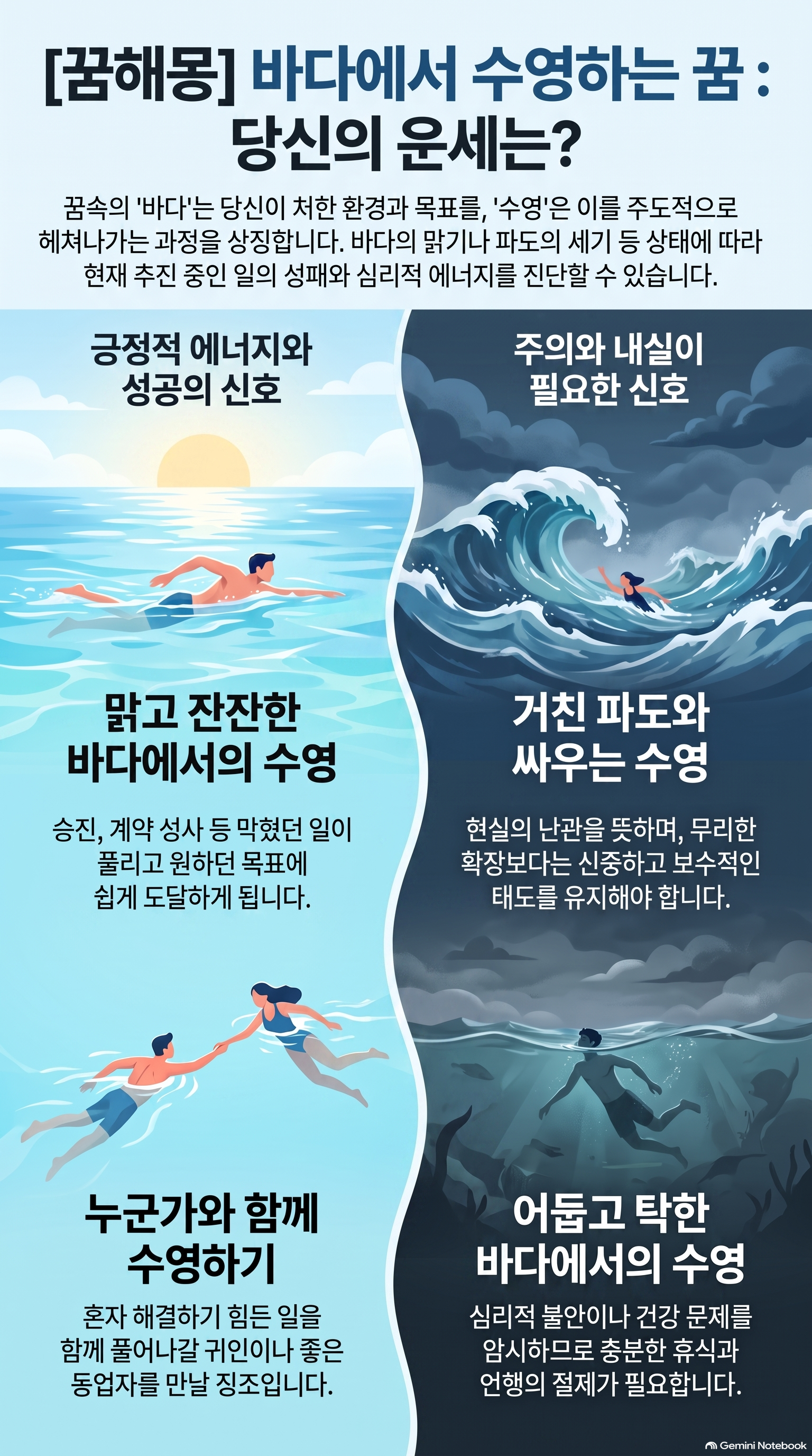 바다에서 수영하는 꿈