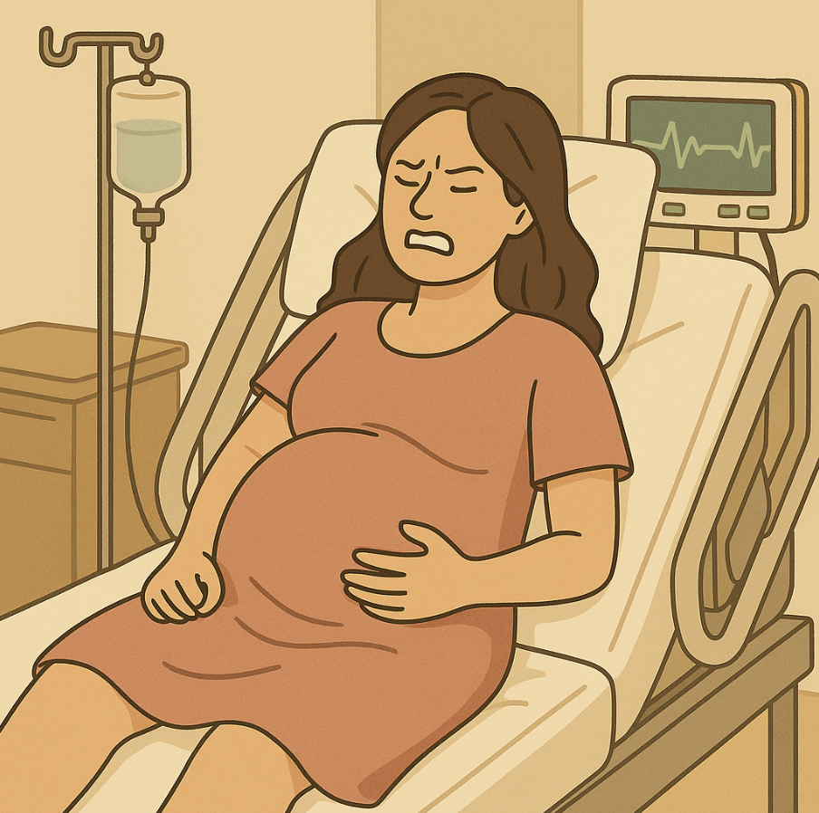 분만실에서 진통 중인 산모