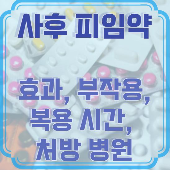 사후 피임약 – 효과, 부작용, 복용 시간, 처방 병원 총정리