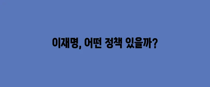 이재명 정책주, 정책공약으로 정리해보자