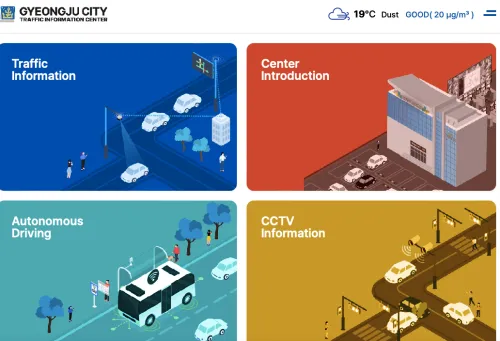 Gyeongju peak season traffic control, smart parking app, zero time waste strategy.