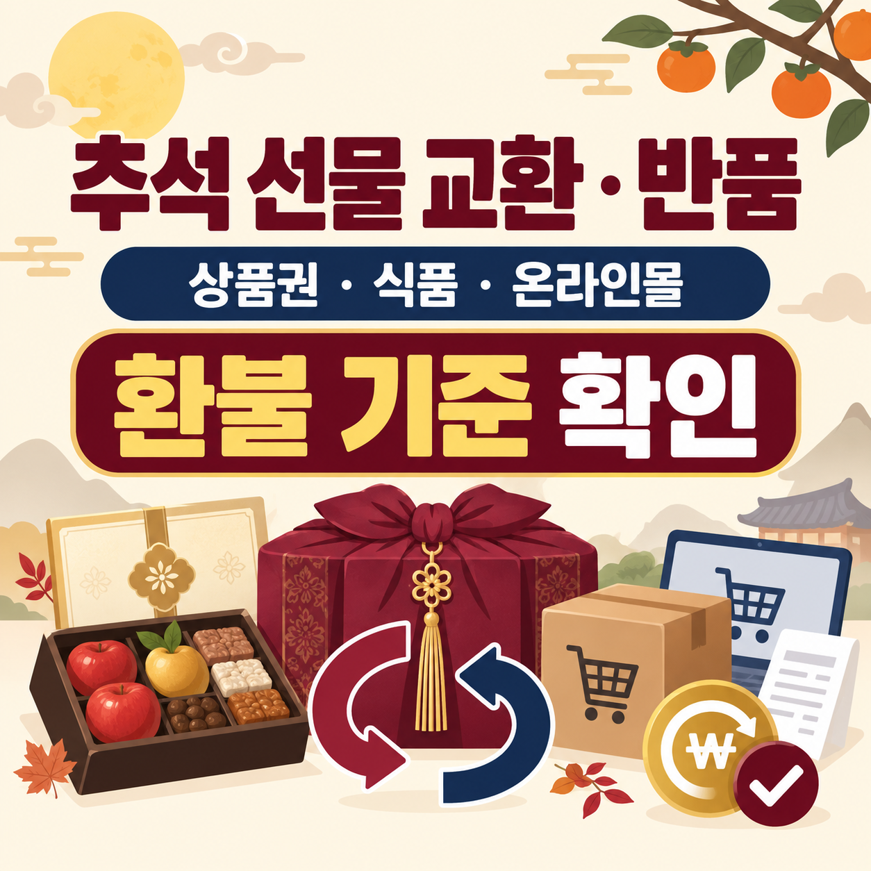추석 선물 교환·반품 가능할까? - 온라인몰·상품권·신선식품 환불 기준
