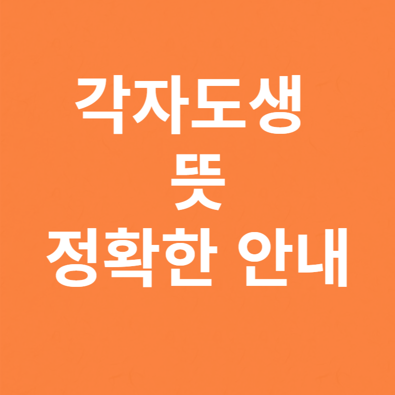 각자도생 뜻