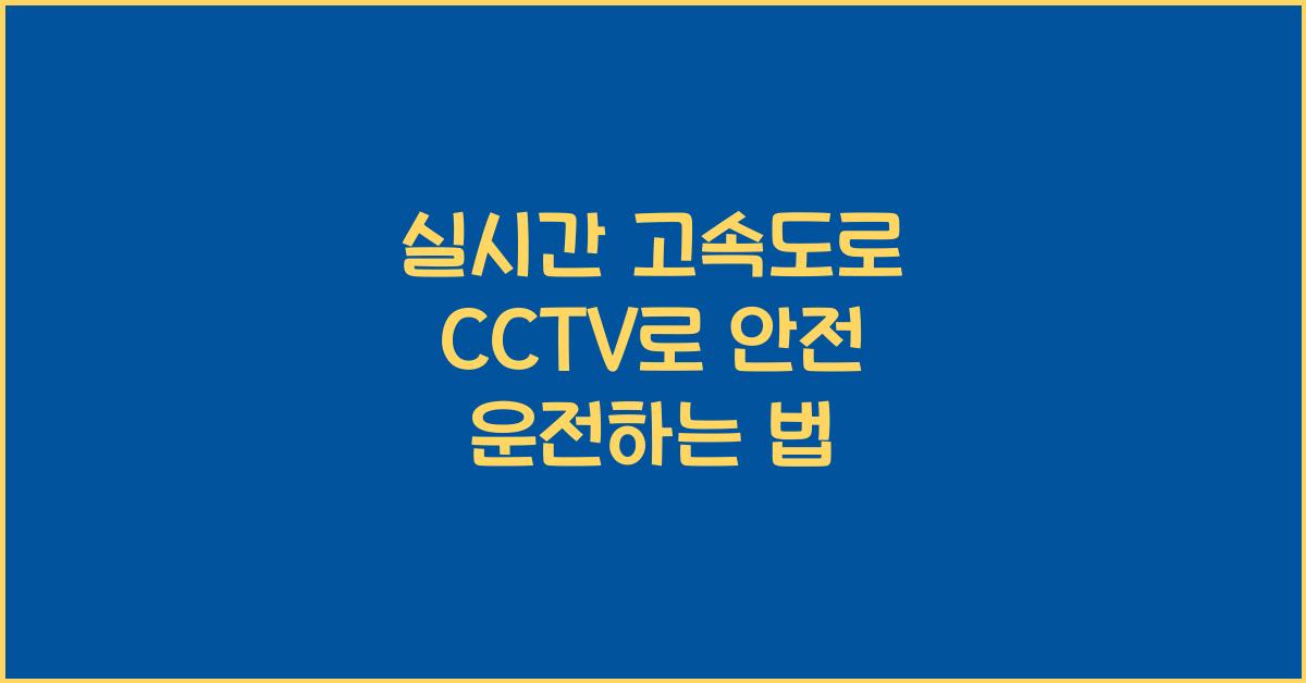 실시간 고속도로 cctv