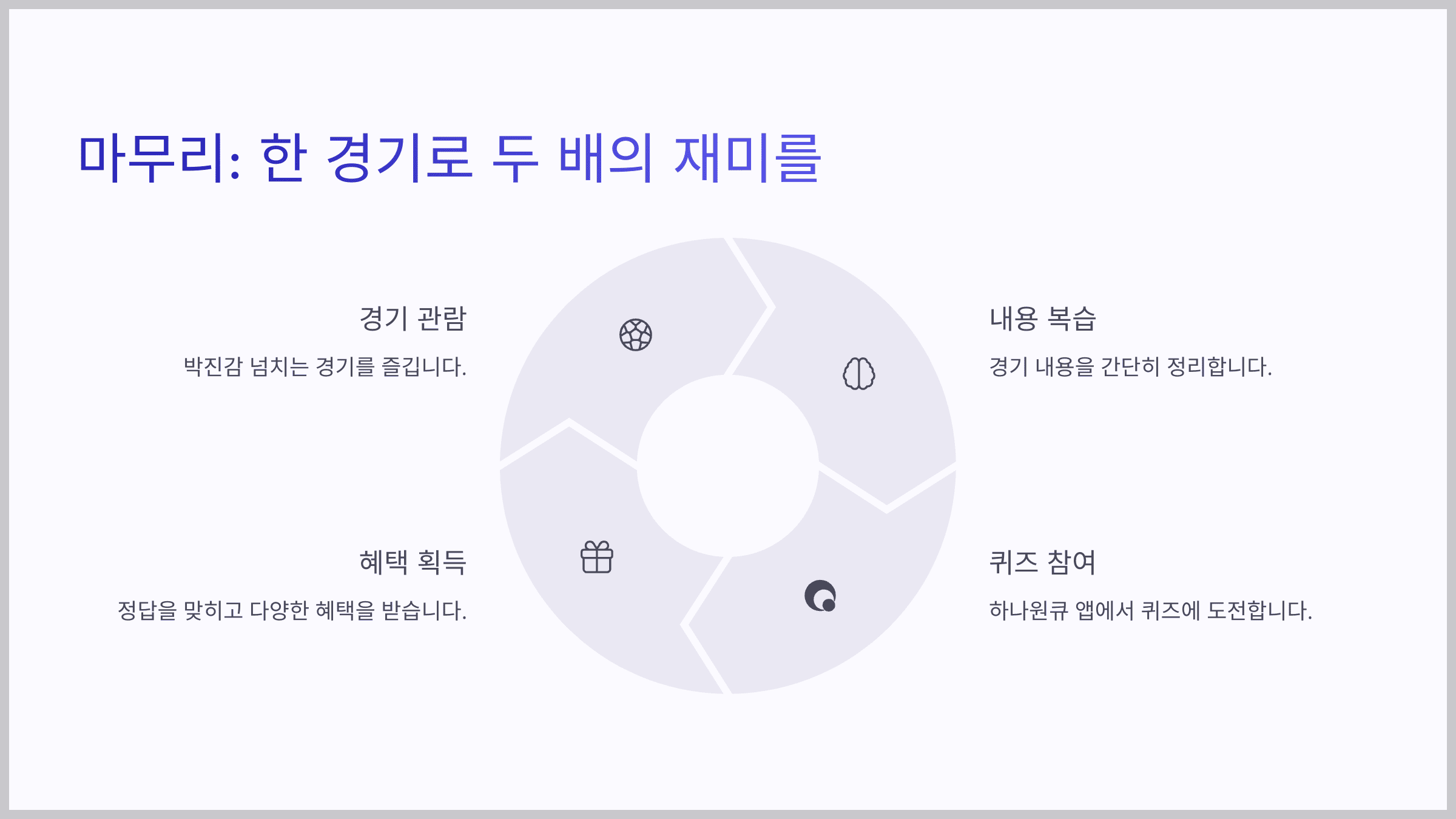 마무리: 한 경기로 두 배의 재미를