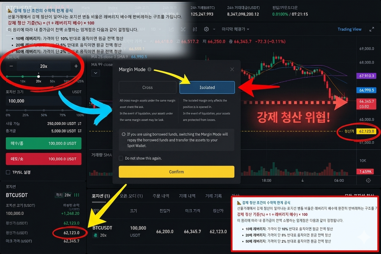 코인 선물거래 격리 마진 모드 설정 및 청산가 확인 방법 리스크 관리 가이드