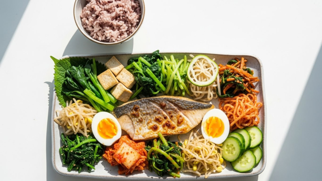 알부민 수치 관리에 도움이 되는 단백질 식단 구성 예시 이미지