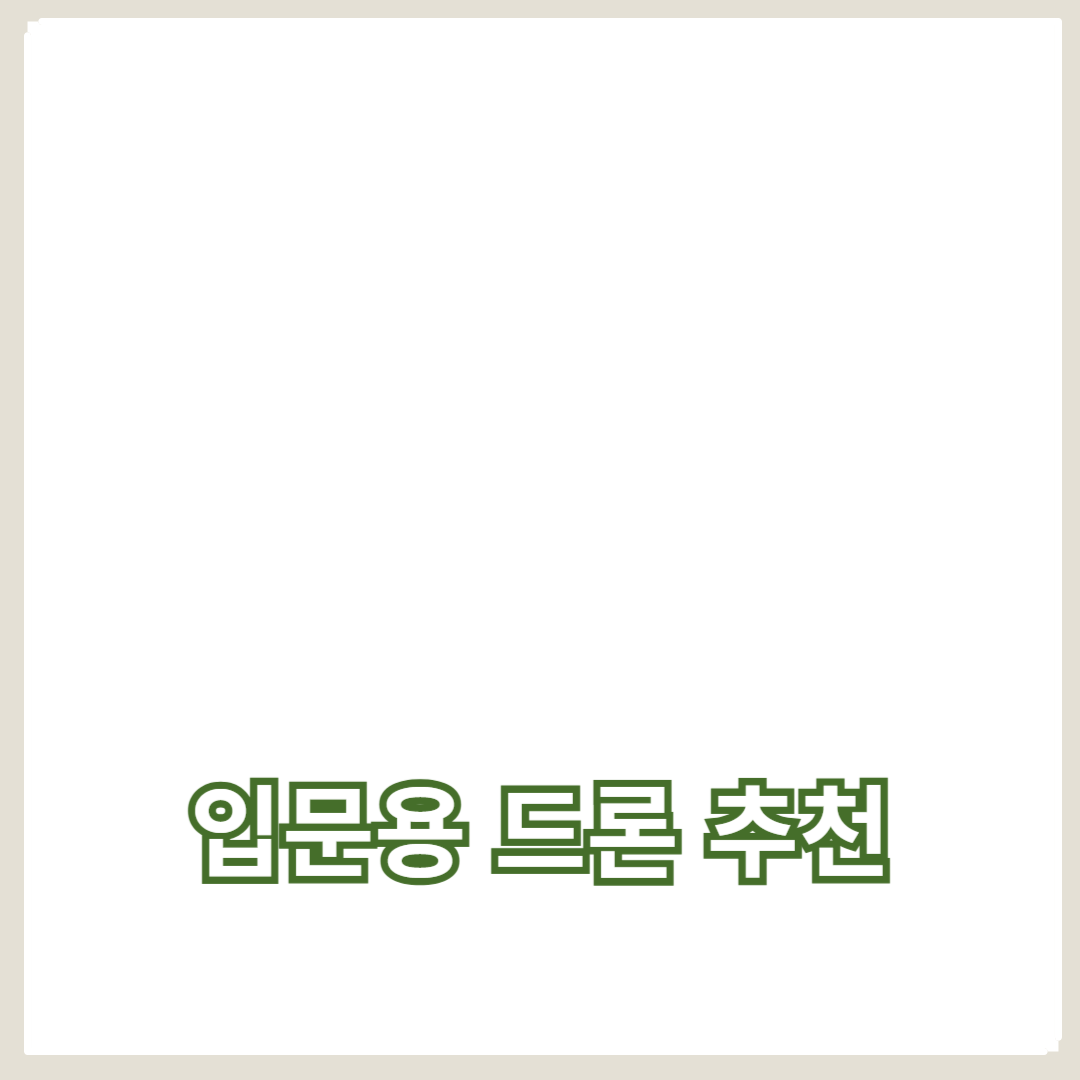 입문용 드론 추천 TOP 5