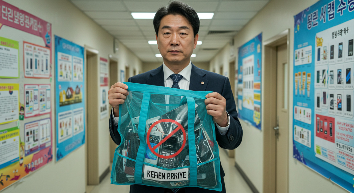 학생들 스마트폰 모아둔 담임선생님 이미지