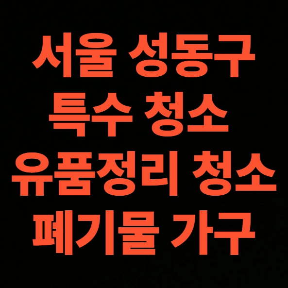 서울 성동구 유품정리 업체 후기 쓰레기집 청소 비용