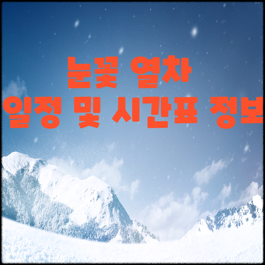 겨울철 로맨틱 여행: 눈꽃 열차 추천 코스와 운행 일정