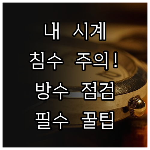 시계 방수 소모품 주기적 교체와 전문..