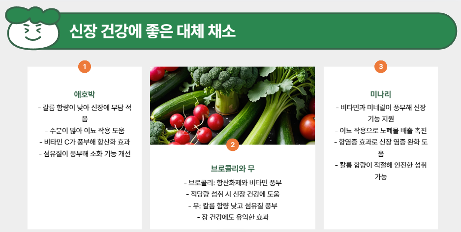 신장 건강에 좋은 대체 채소