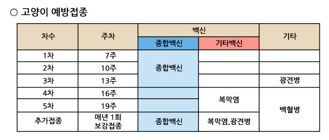 고양이 예방접종