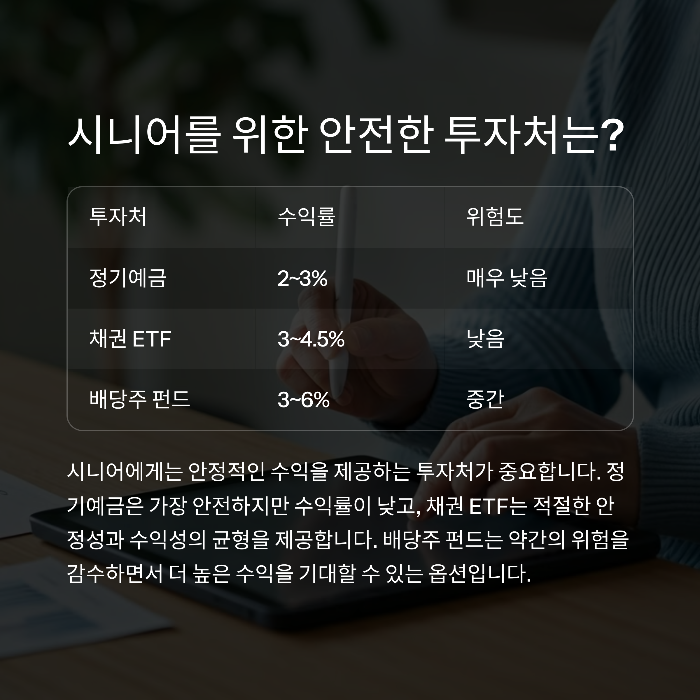시니어를 위한 저위험 안전 투자처 총정리
