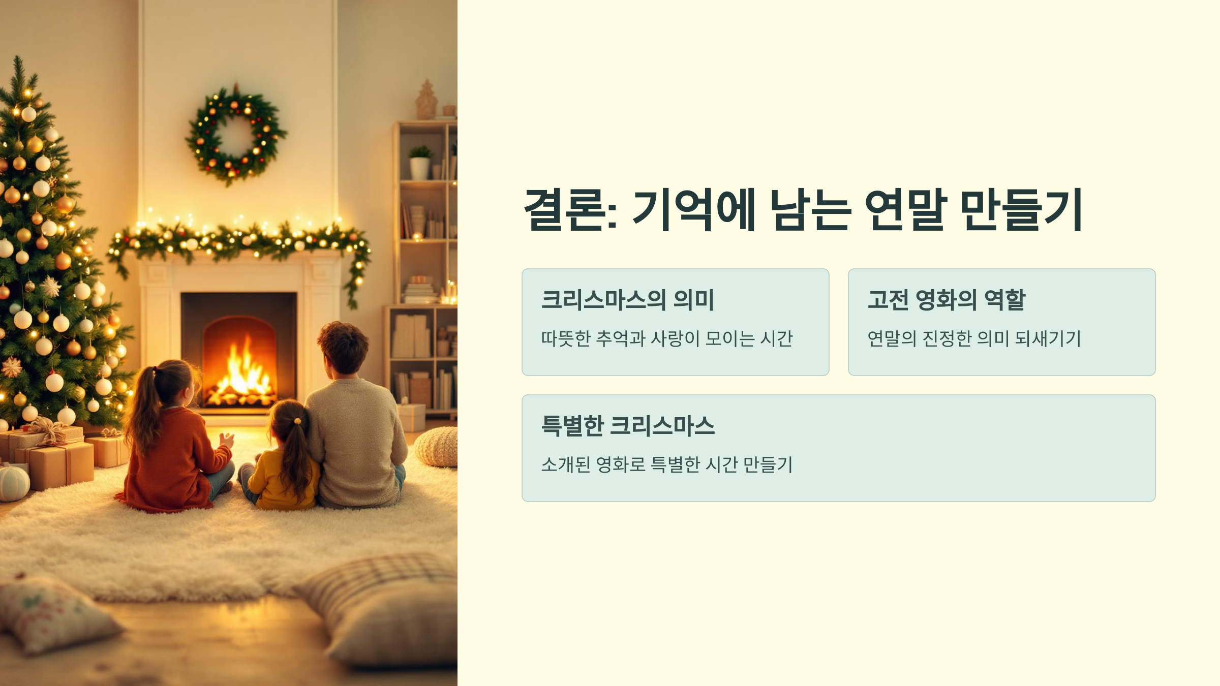 크리스마스 영화로 기억에 남는 연말 만들기
