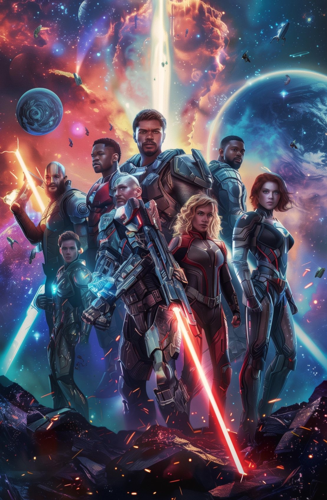 어벤져스 시크릿 워즈 느낌의 창작 일러스트