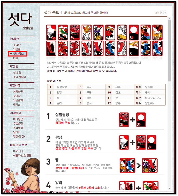 한게임-섯다-게임방법-족보-보는법