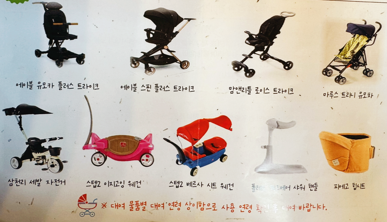 대여기간 2주 용품 품목안내