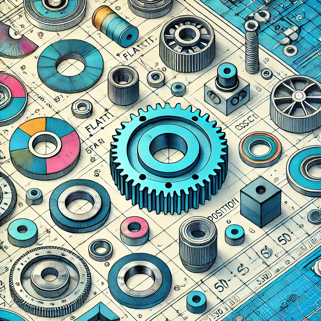 기계도면에서 GD&amp;T 기하공차와 용접 기호를 함께 설명하는 대표 이미지