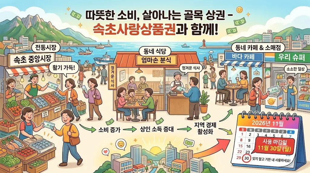 속초사랑상품권 가맹점과 민생회복지원금 사용기한 안내
