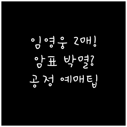 임영웅 콘서트 1인 2매 제한 암표 ..