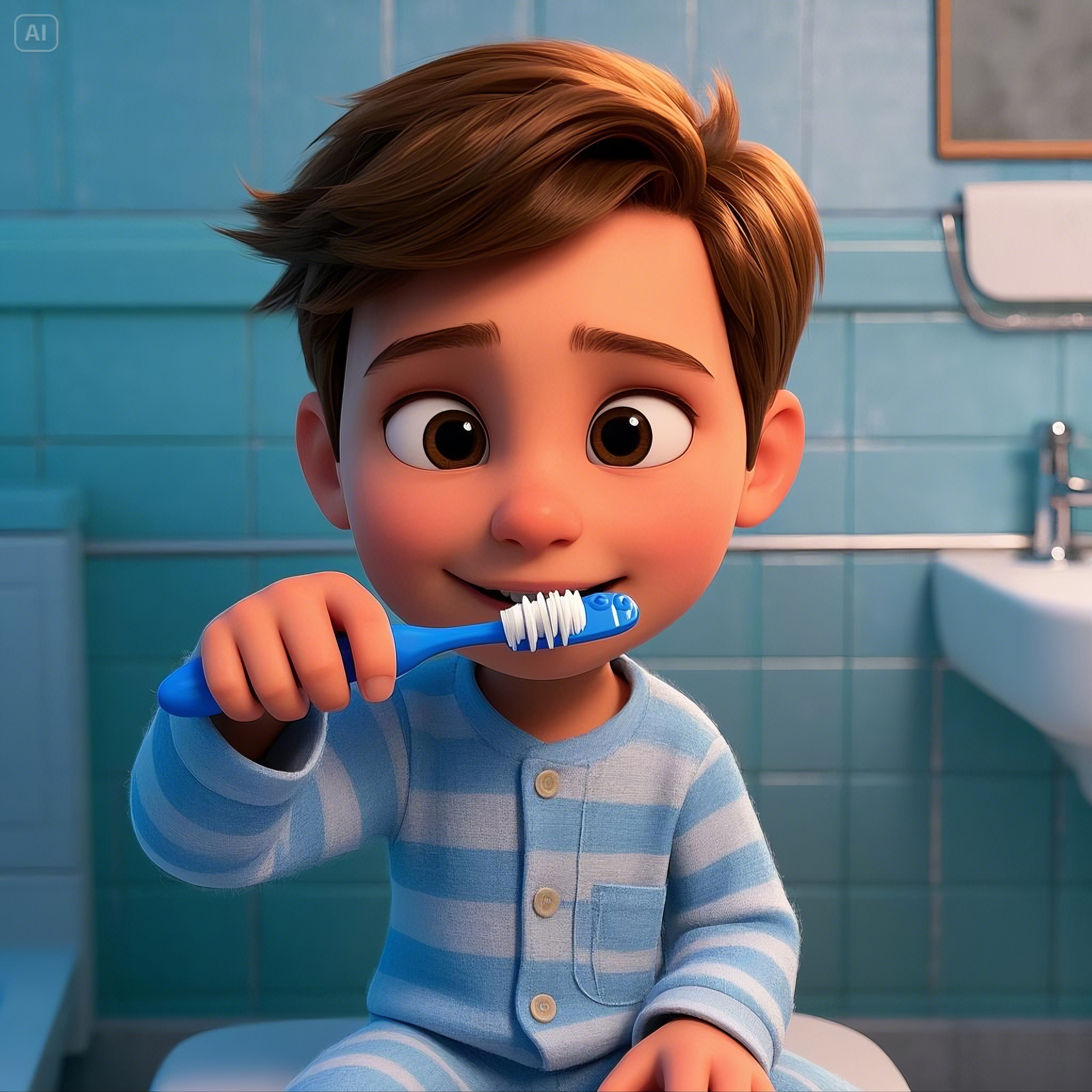 사랑니 발치 후 관리 방법-양치질하는소년