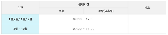 운영시간표