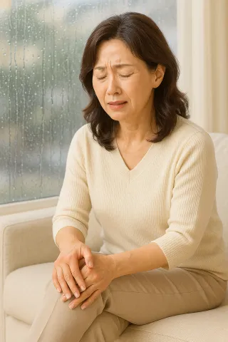 비오기 전 무릎 통증