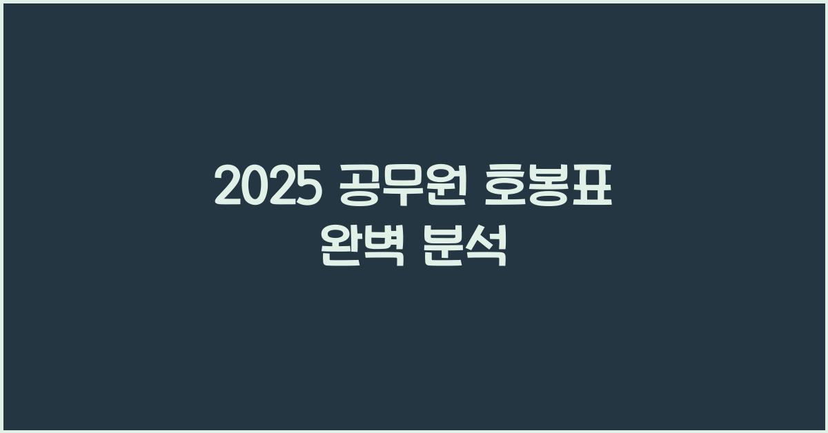 2025 공무원 호봉표