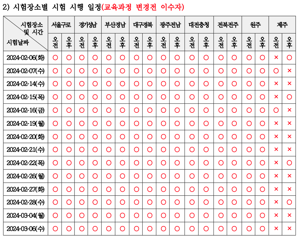 요양보호사 시험일정