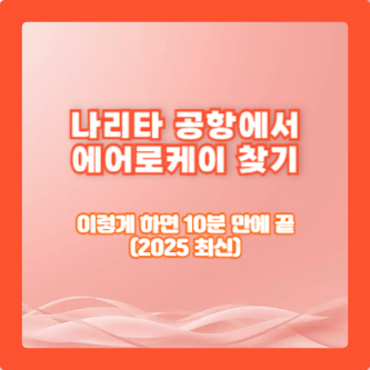 나리타 공항에서 에어로케이 찾기, 이렇게 하면 10분 만에 끝(2025 최신)