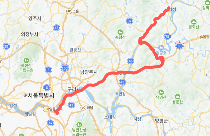 가평-서울-7000번-버스-노선-지도