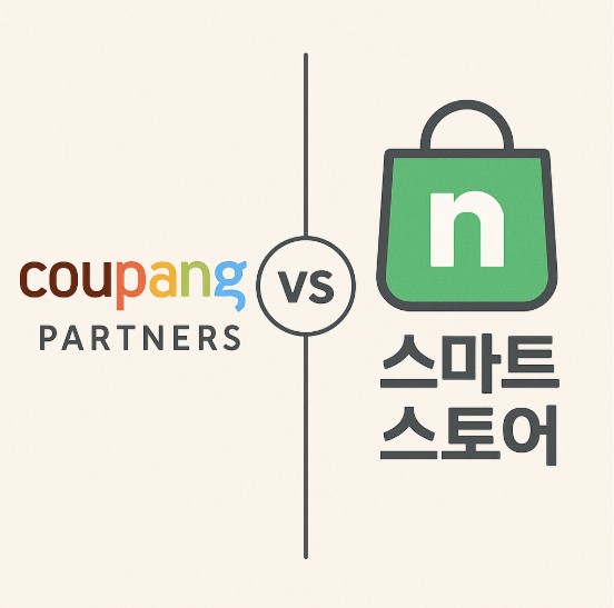 쿠팡파트너스 vs 스마트스토어 비교 이미지