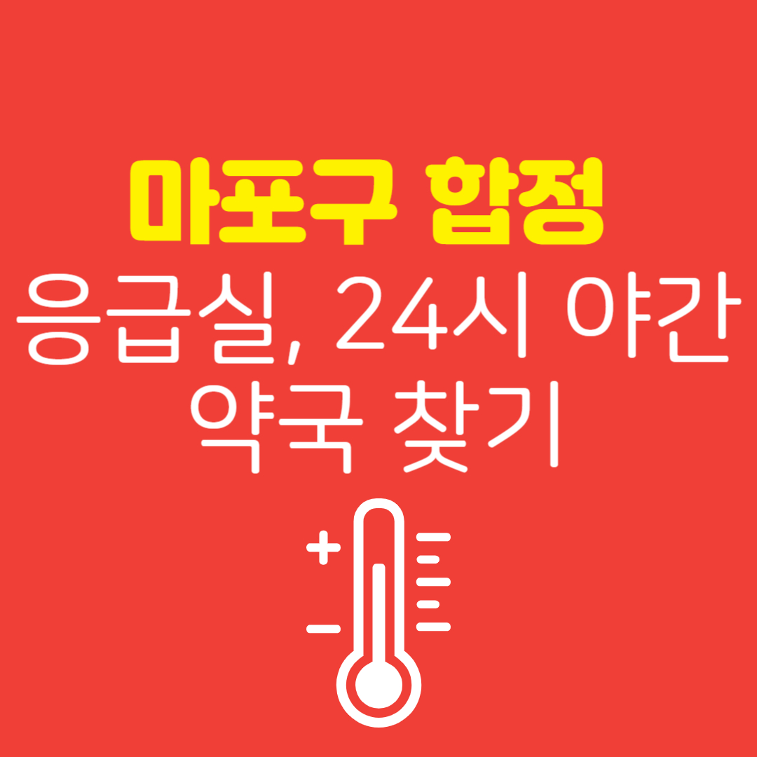 마포구 합정 응급실 24시 야간 약국 찾기