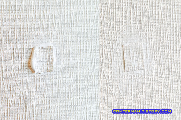 실크벽지 못구멍 보수 목공본드